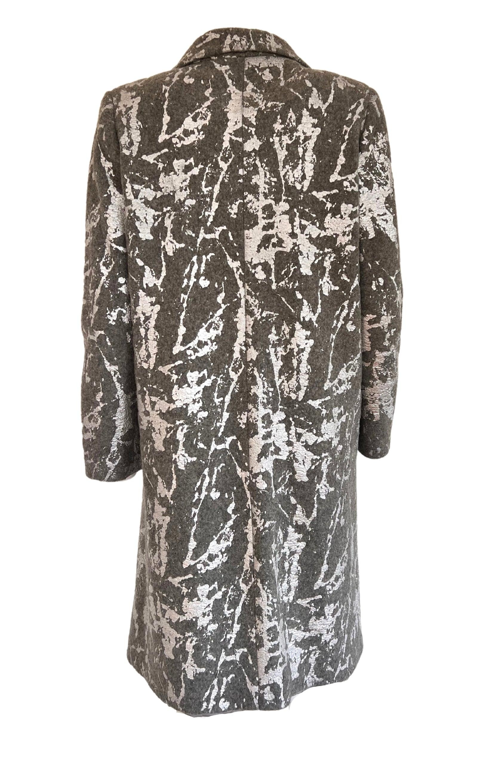 Cult Moda - Silver Print Wool Blend Trench Coat - 7