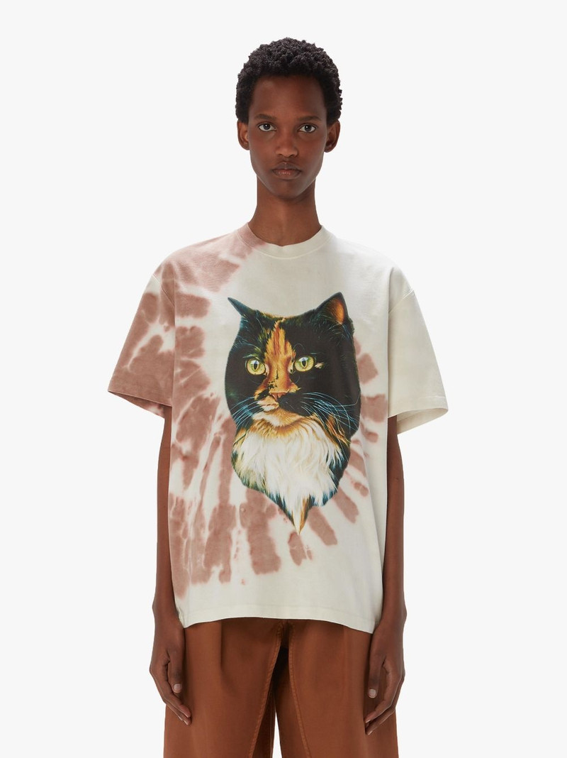 JW Anderson TIE DYE T-SHIRT WITH CAT PRINT outlook