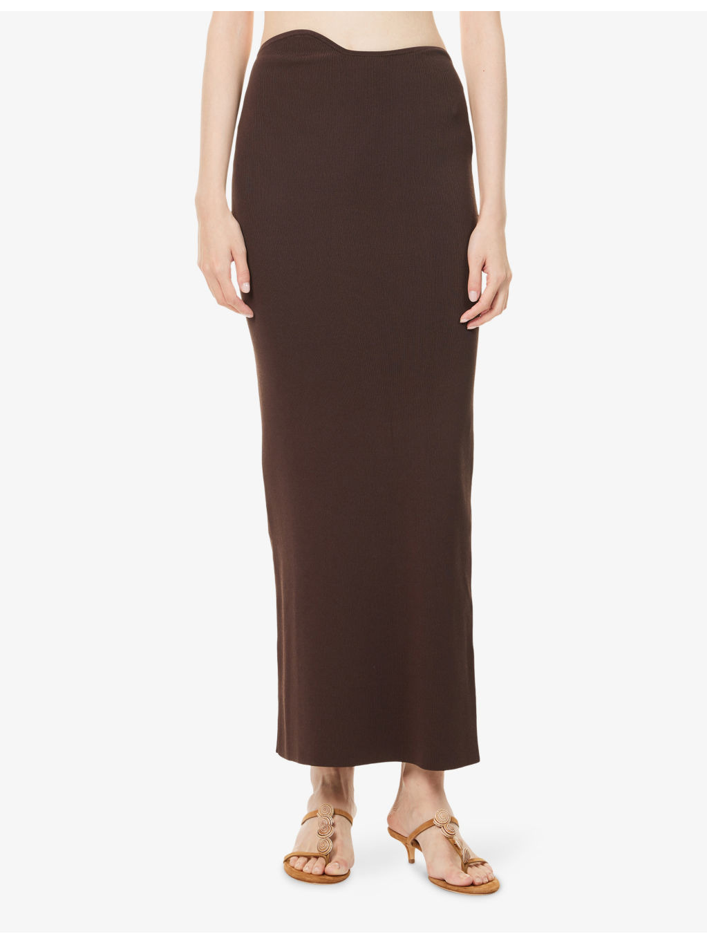 Maparadita Ribbed Knitted Midi Skirt - 3