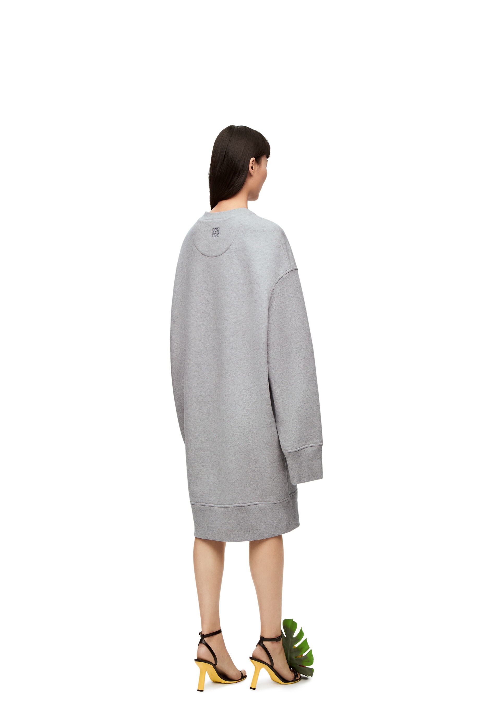 Elongated sweatshirt dress in cotton fleece - 3