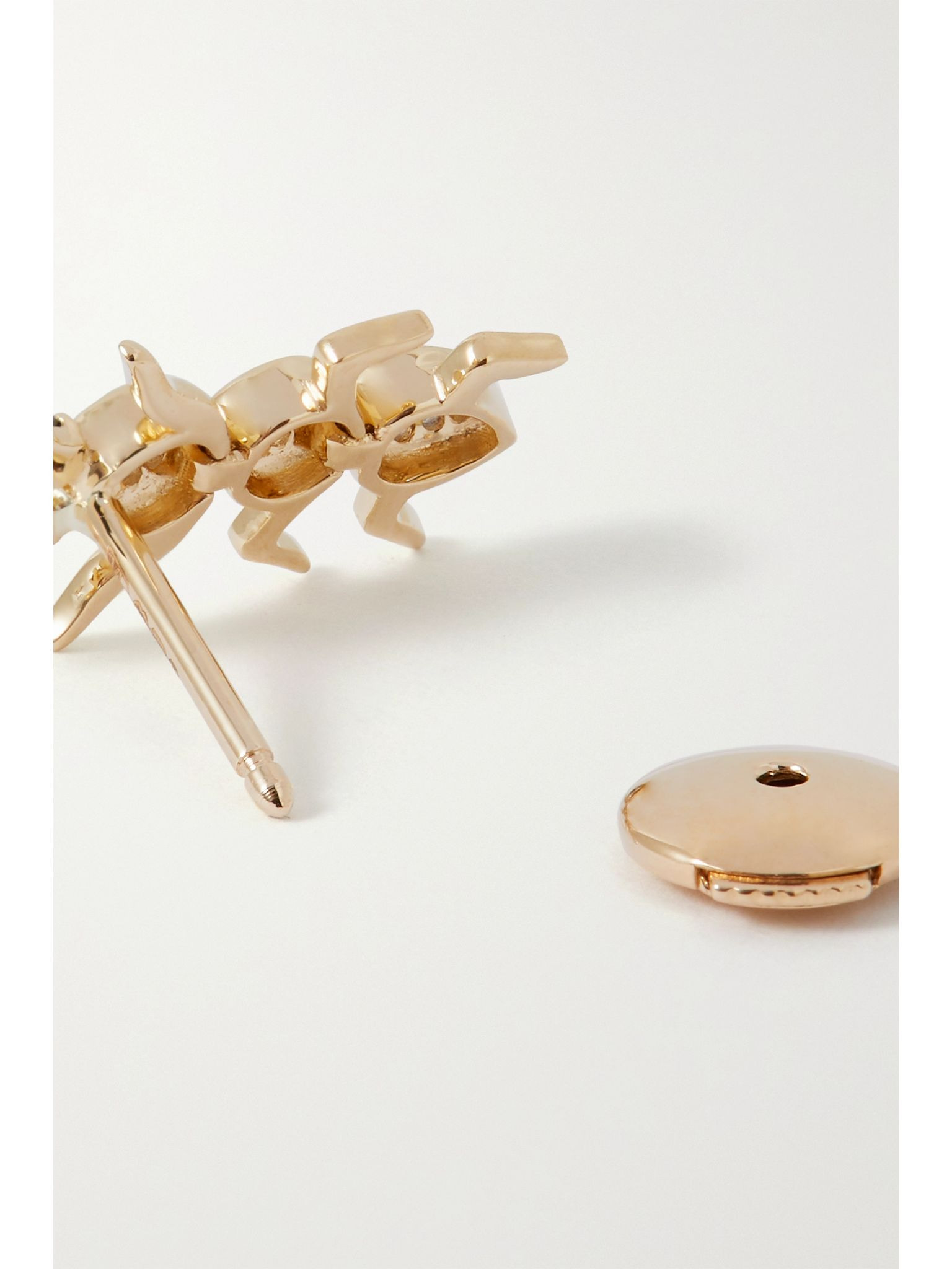 9-karat gold diamond single earring Gold - 3