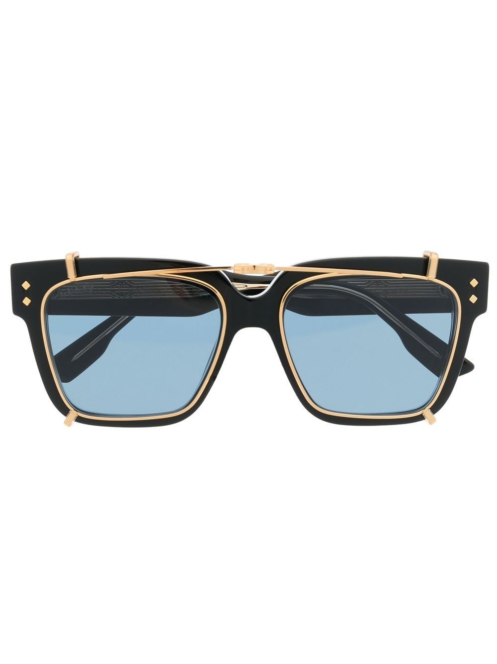 clip-on square-frame sunglasses - 1