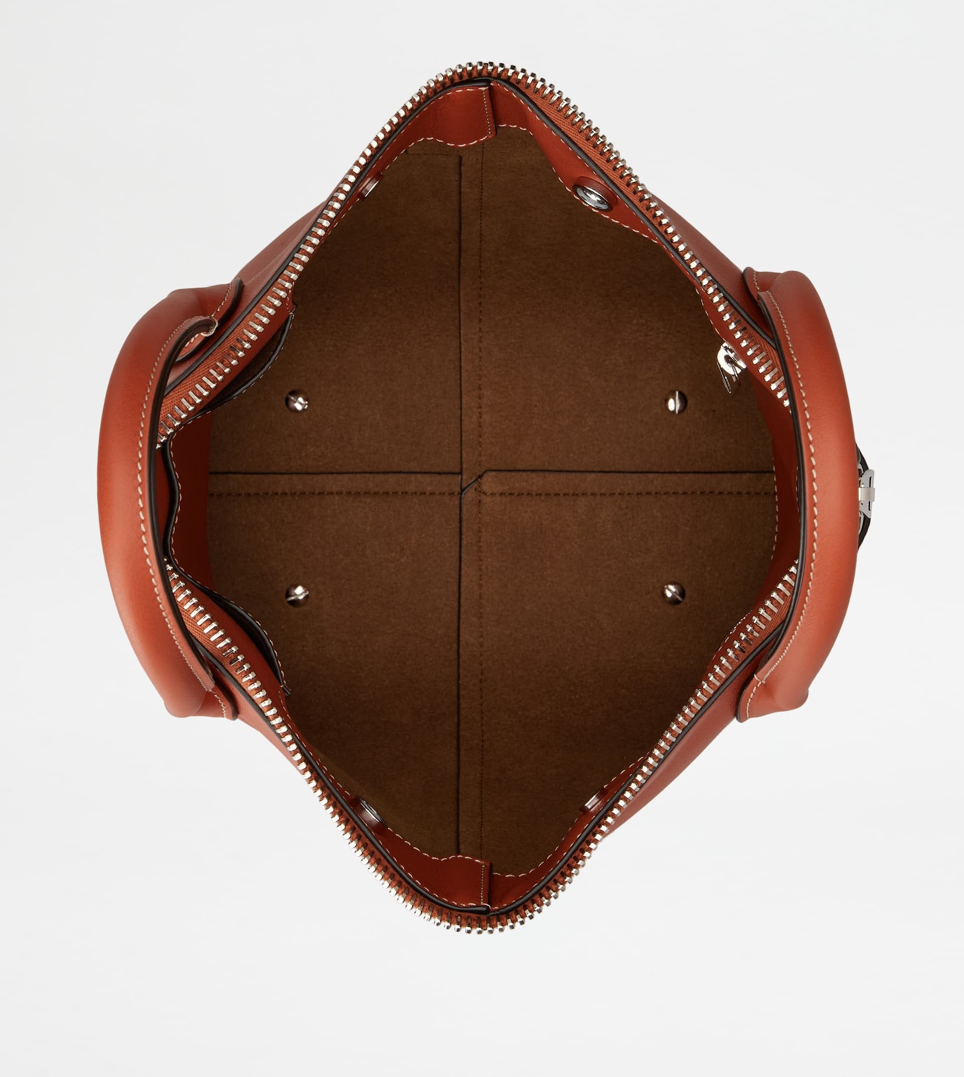 TOD'S DI BAG SWING IN LEATHER MINI - BROWN - 5