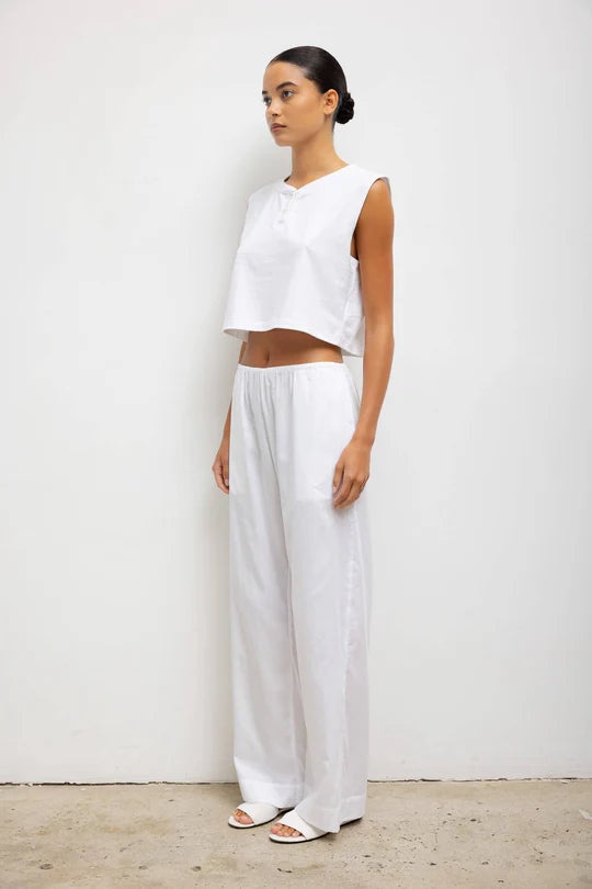 Margo Sleeveless Henley White - 2