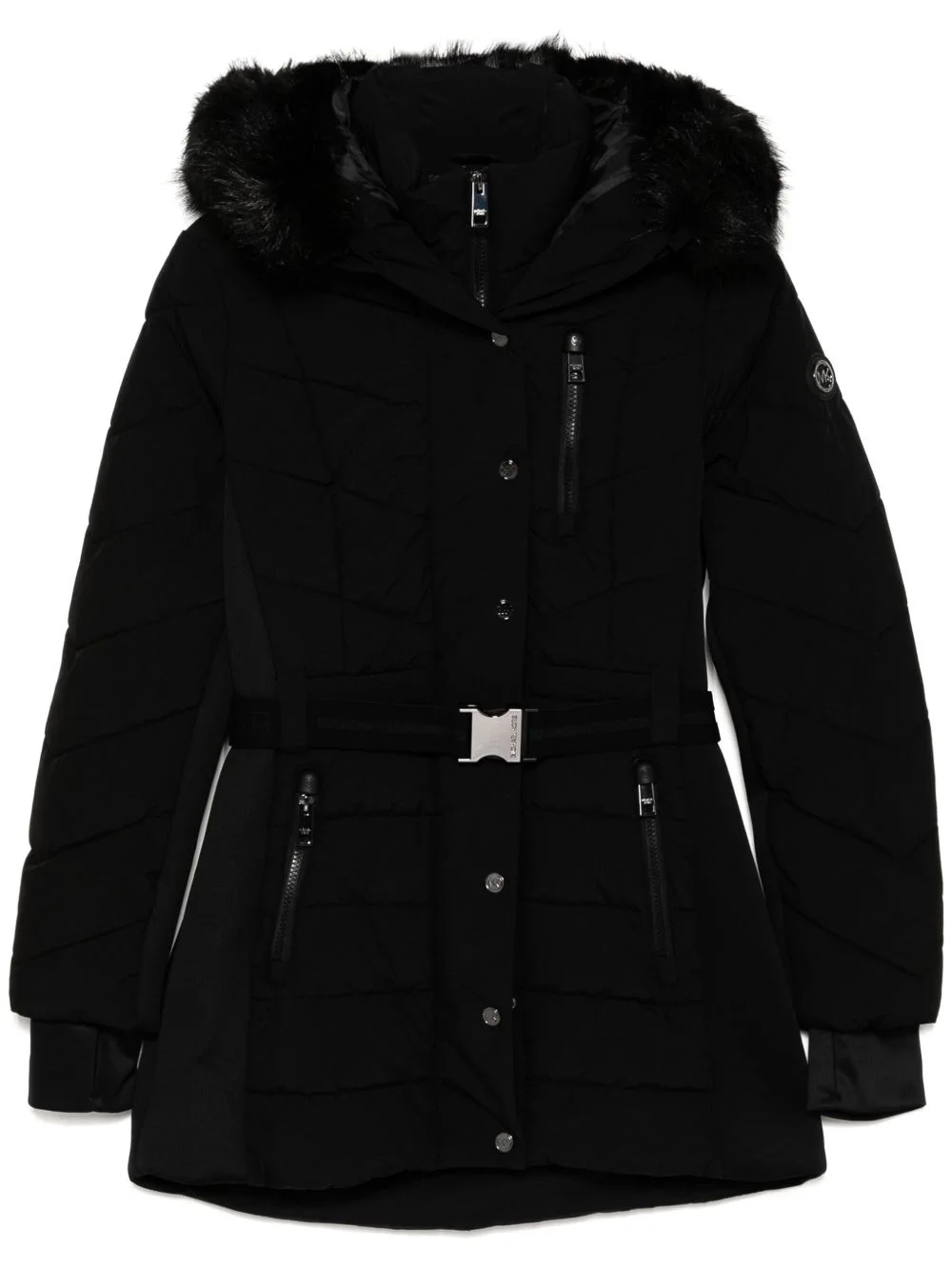 belted chevron jacket - 1