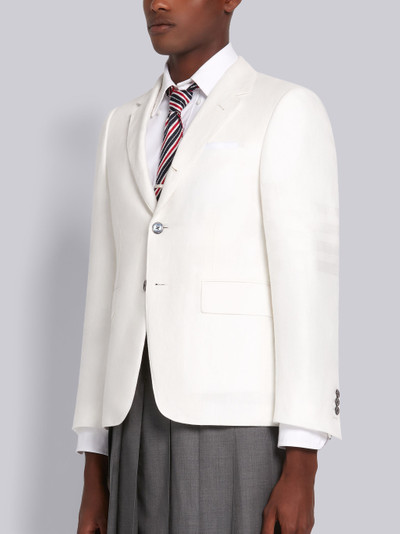 Thom Browne White Crisp Linen Tonal 4-Bar Classic Jacket outlook