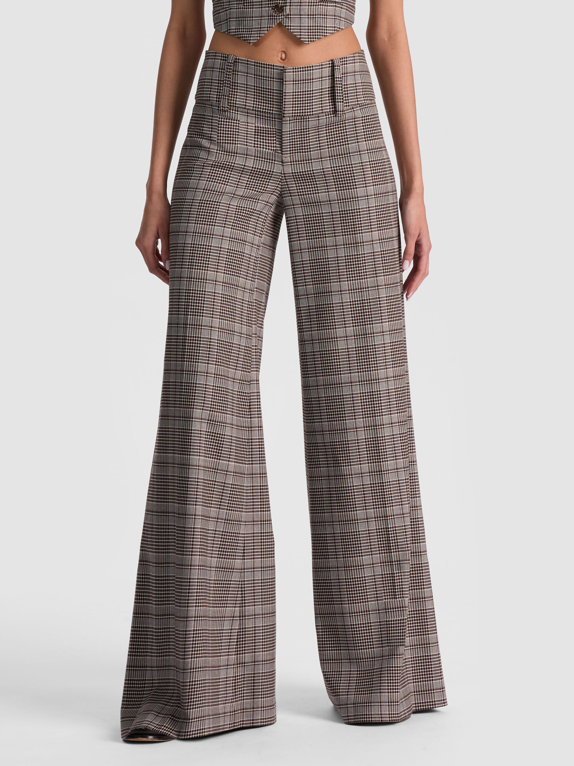 OLIVIA PLAID WIDE LEG PANT - 2
