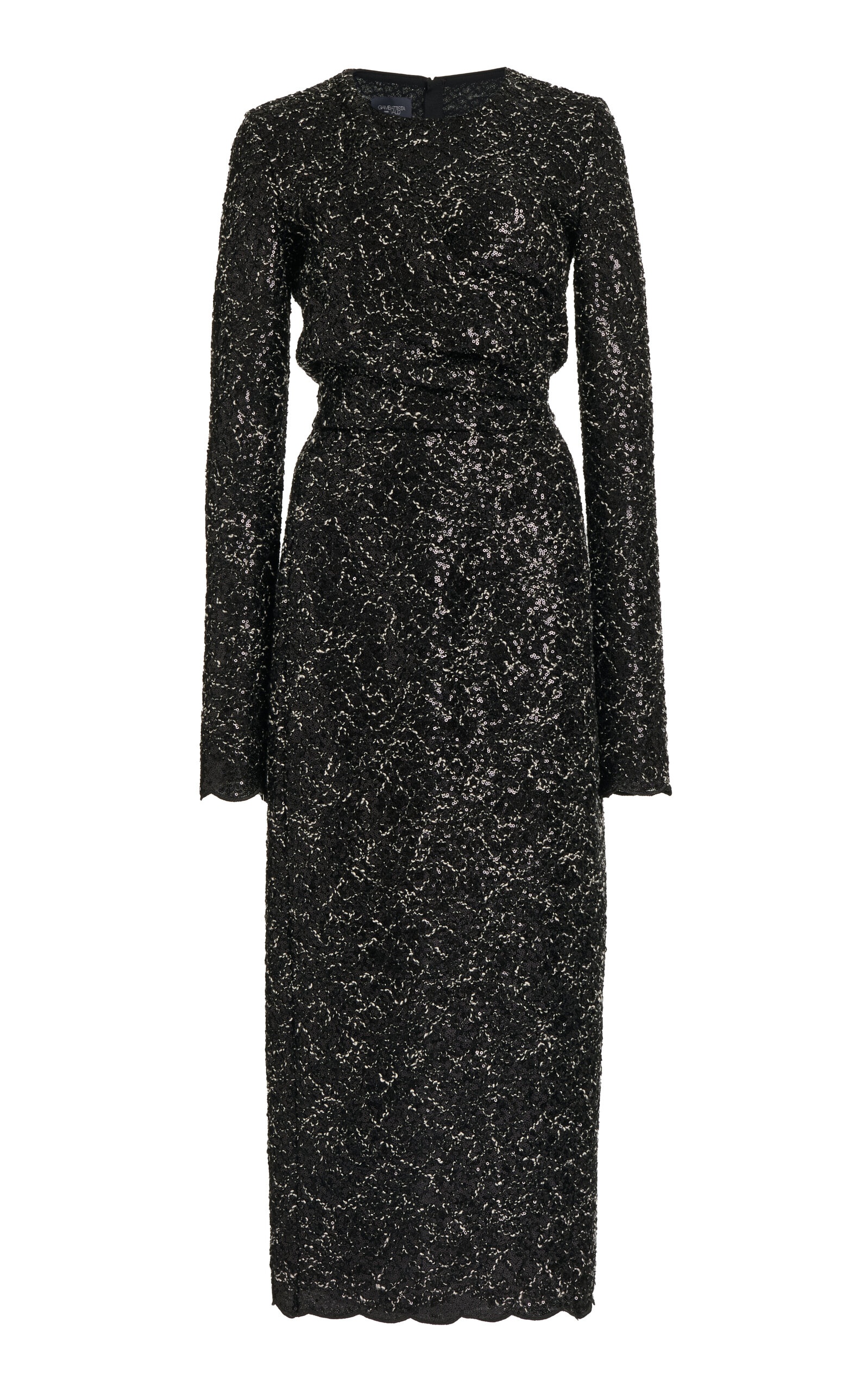 Sequin-Bouclé Tweed Midi Dress black - 1