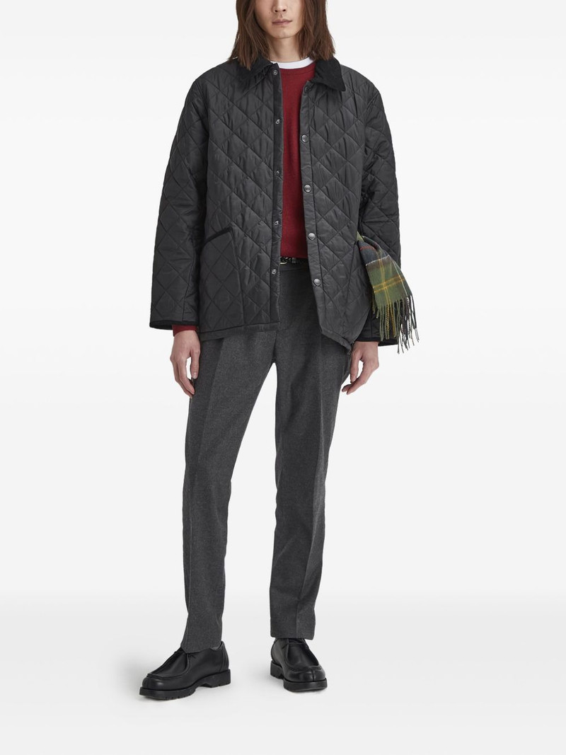 Barbour diamond-quilted corduroy-collar jacket outlook