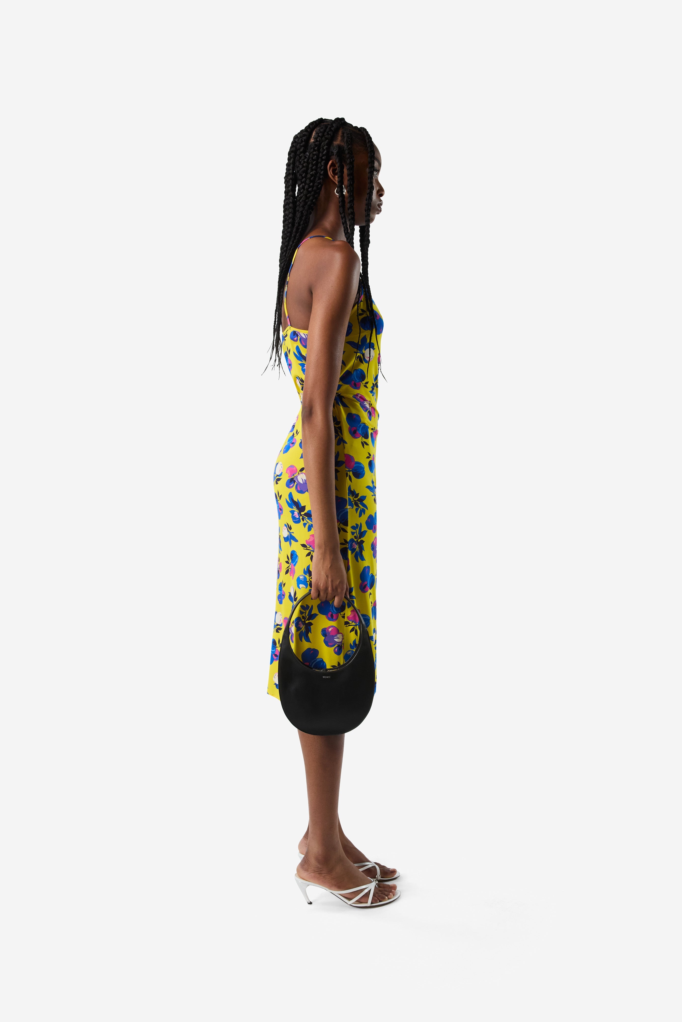 C-Logo Print Wrap Slip Dress - 3