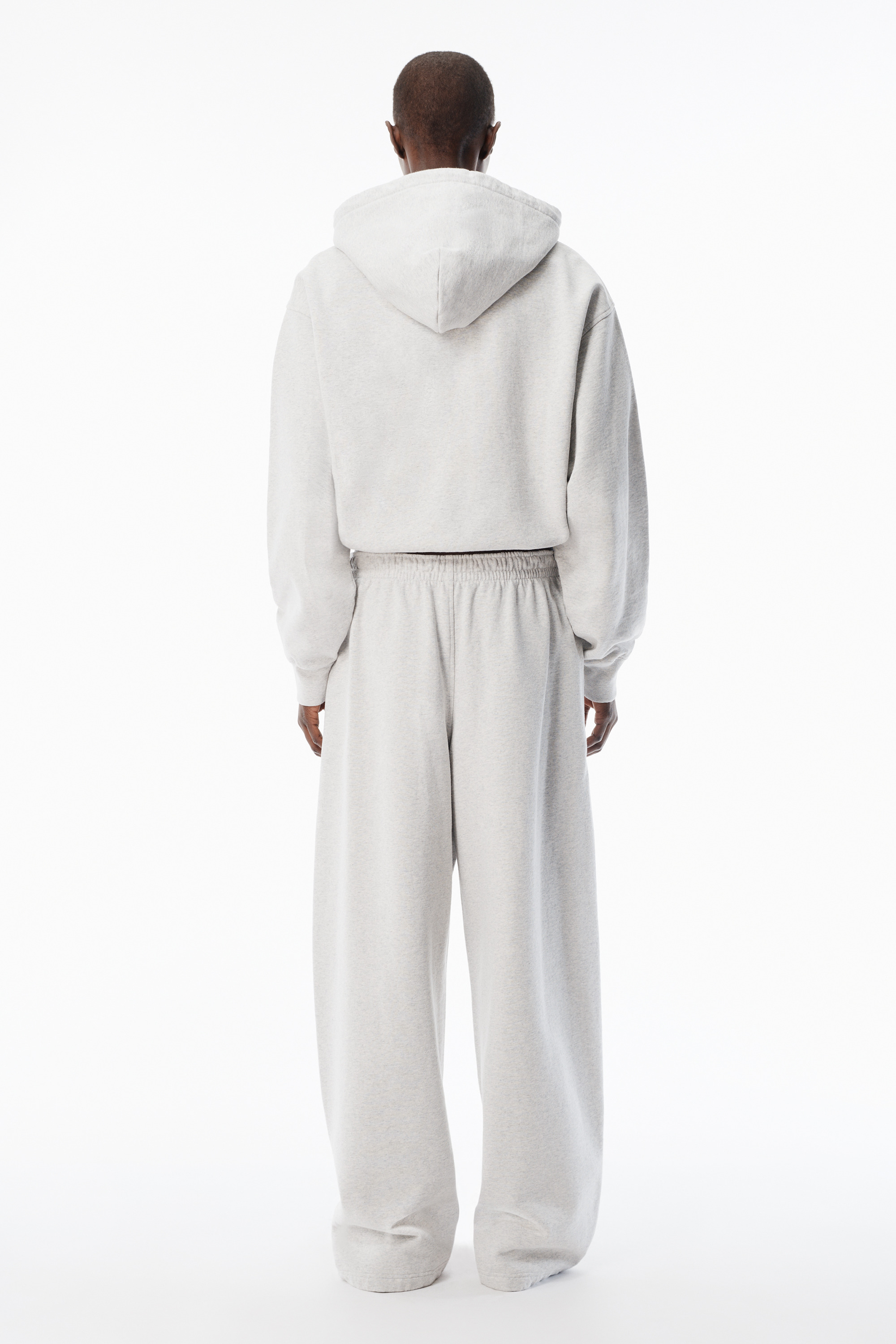 Grey Cotton Terry Sweatpant with Crystal Hotfix Drawcord - 4