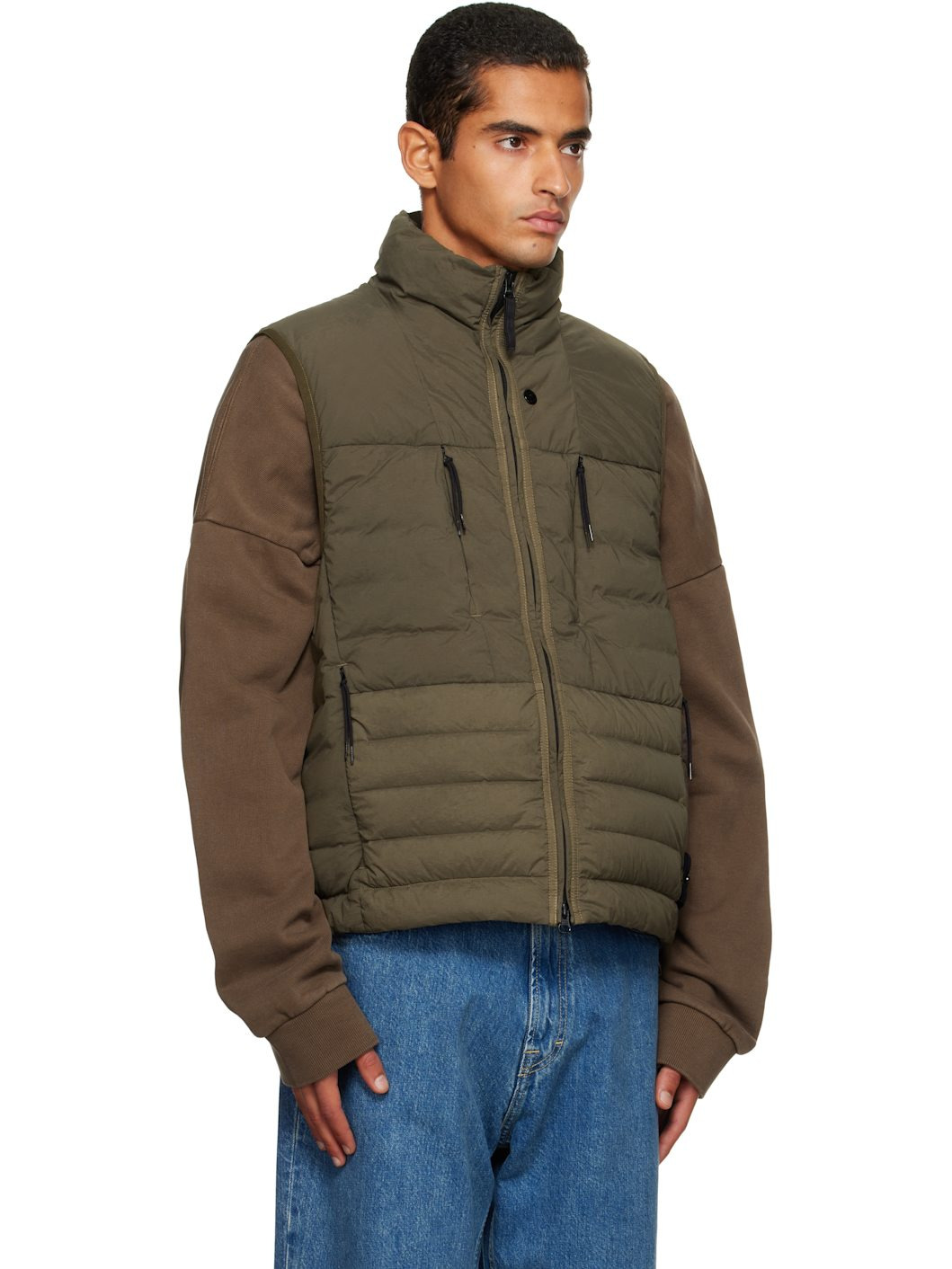 Khaki G100004 Seamless Tunnel Nylon Down-TC Vest - 2