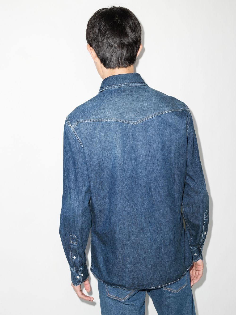 long-sleeved denim shirt - 3