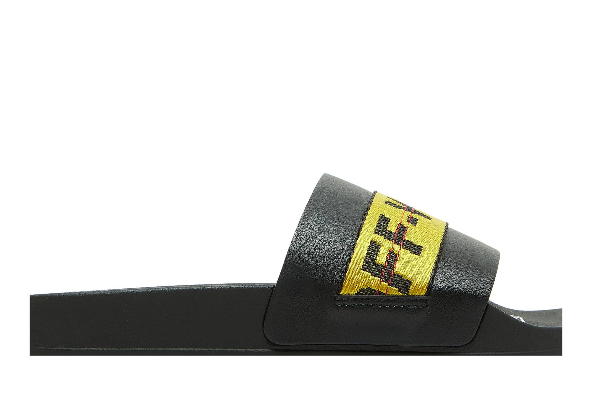 Off-White Industrial Sliders 'Black Yellow' - 2