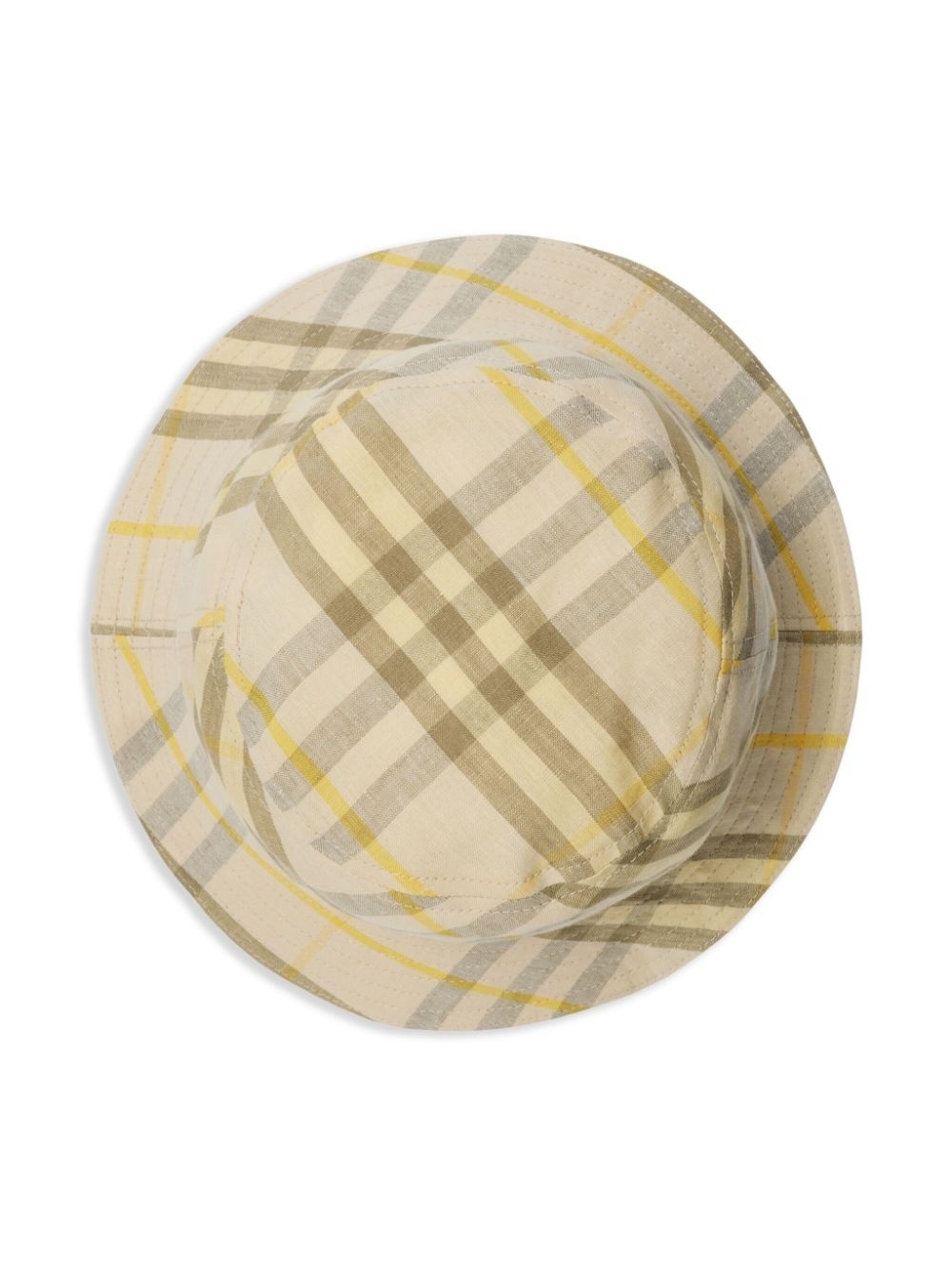 checked linen bucket hat - 2