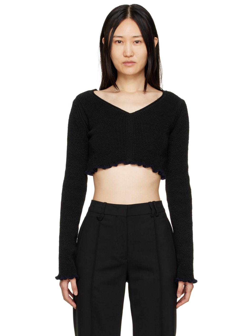 Black & Navy 'La Maille Santon' Sweater - 1
