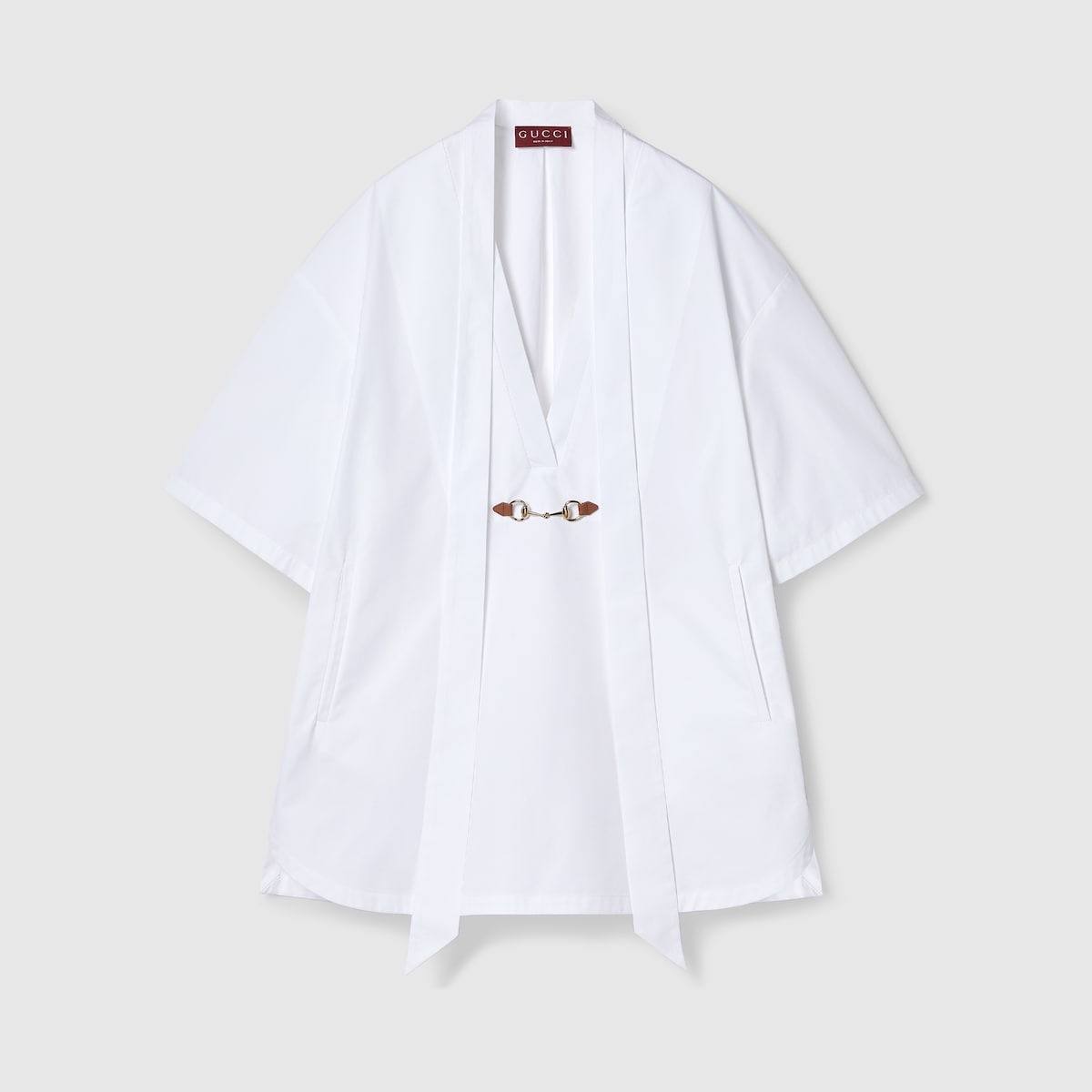 Cotton poplin dress with Horsebit - 1