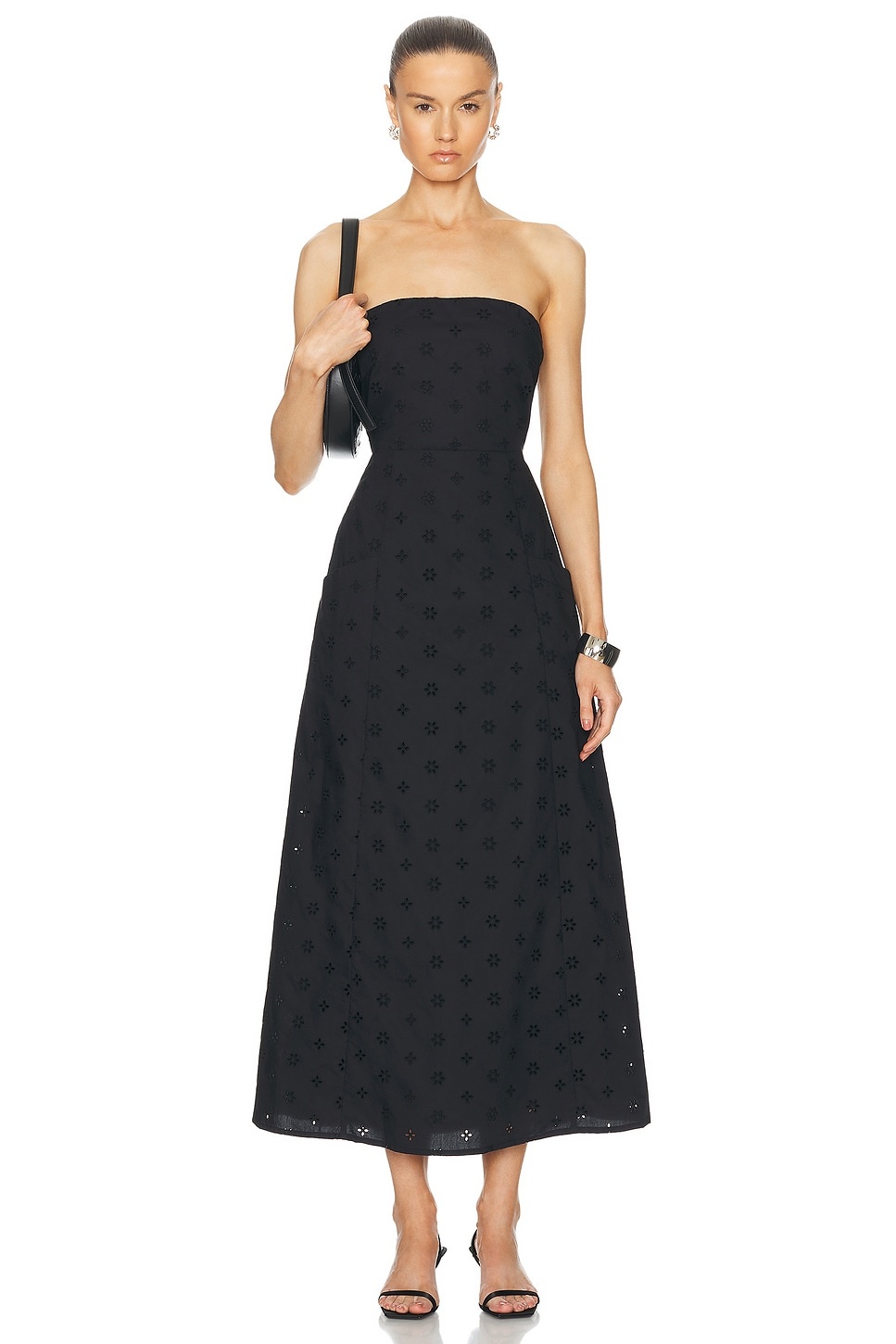 Broderie Strapless Dress - 1