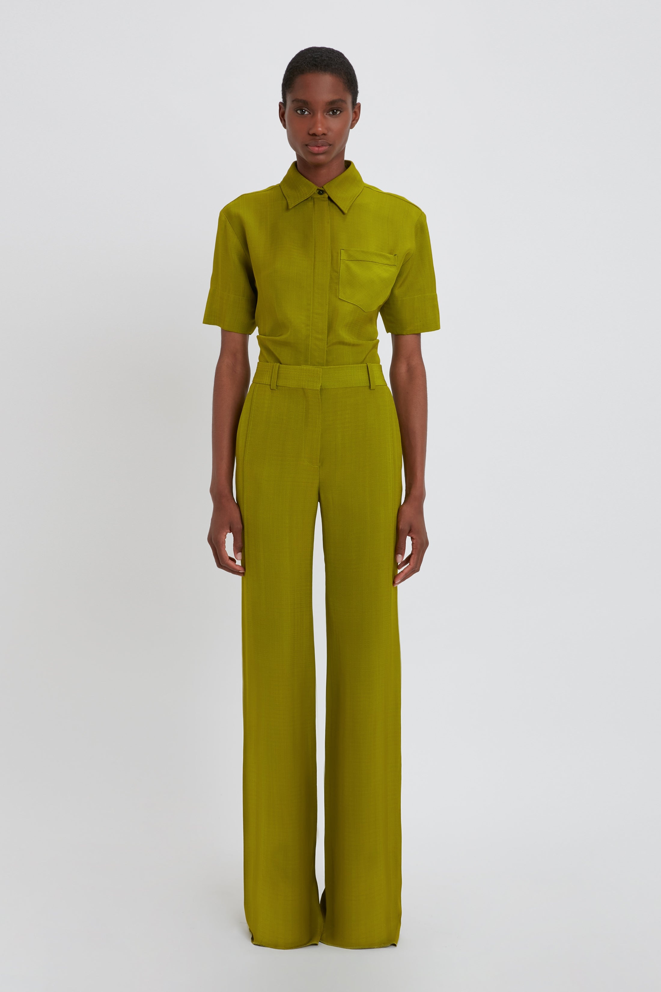 Sculptural Trouser In Parrot Green - 3