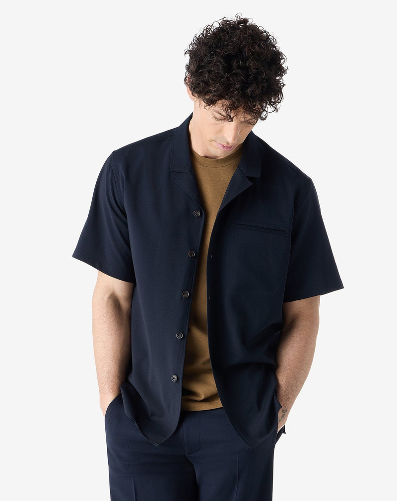 CORNELIANI Navy blue shirt made from pure naturally stretch 120Ã¢ÂÂ wool outlook