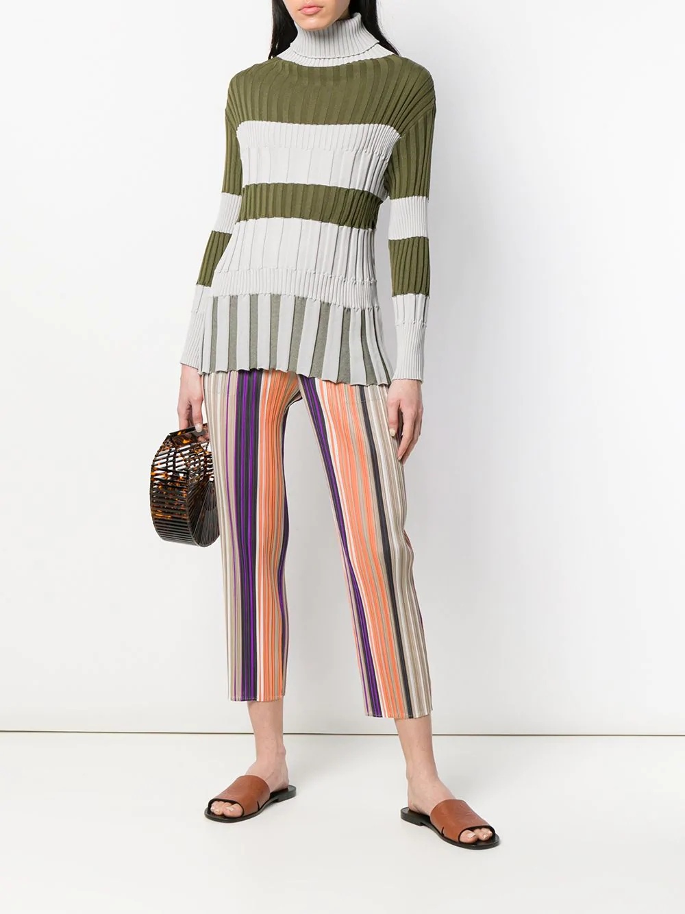 striped pleated trousers - 2