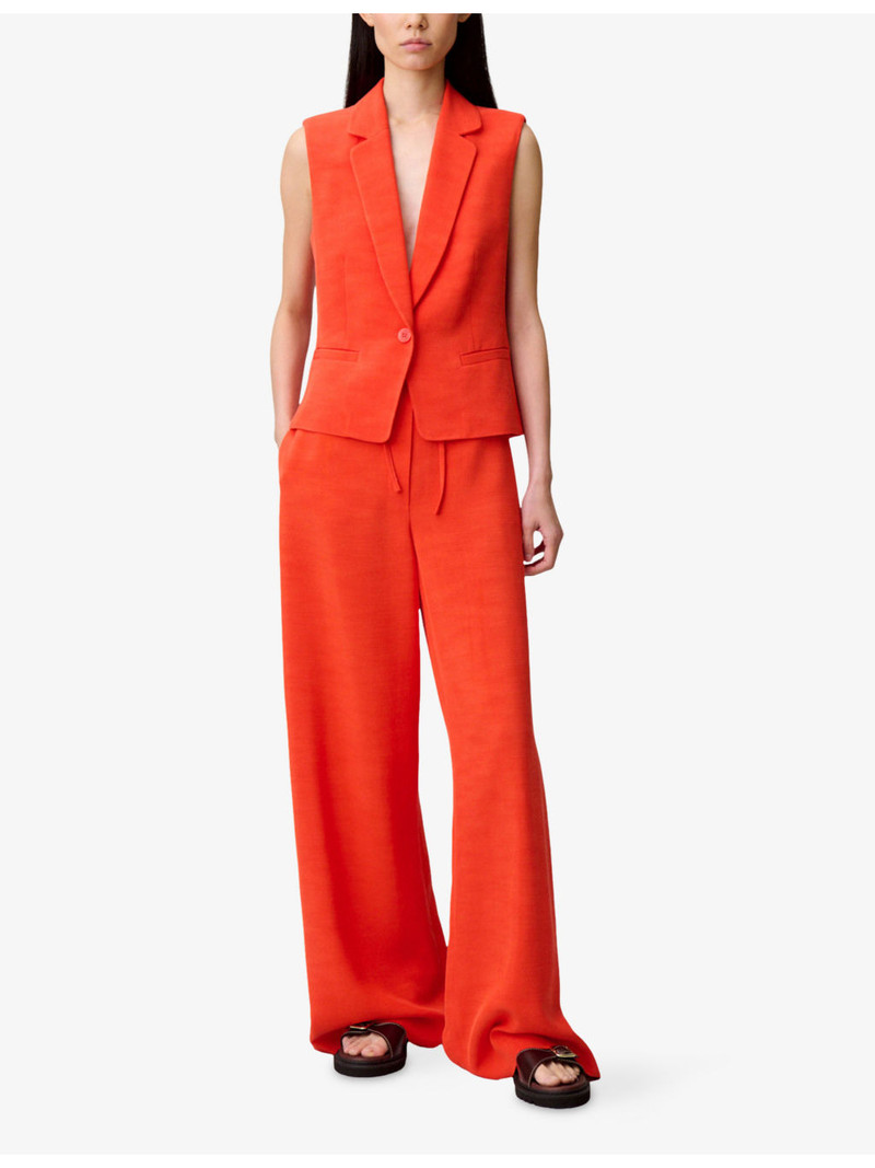 Claudie Pierlot Sleeveless Lapel-Collar Woven Blazer outlook