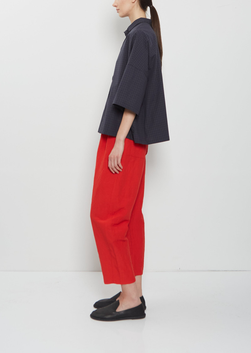 apuntob Linen Tapered Trousers — Pomegranate outlook