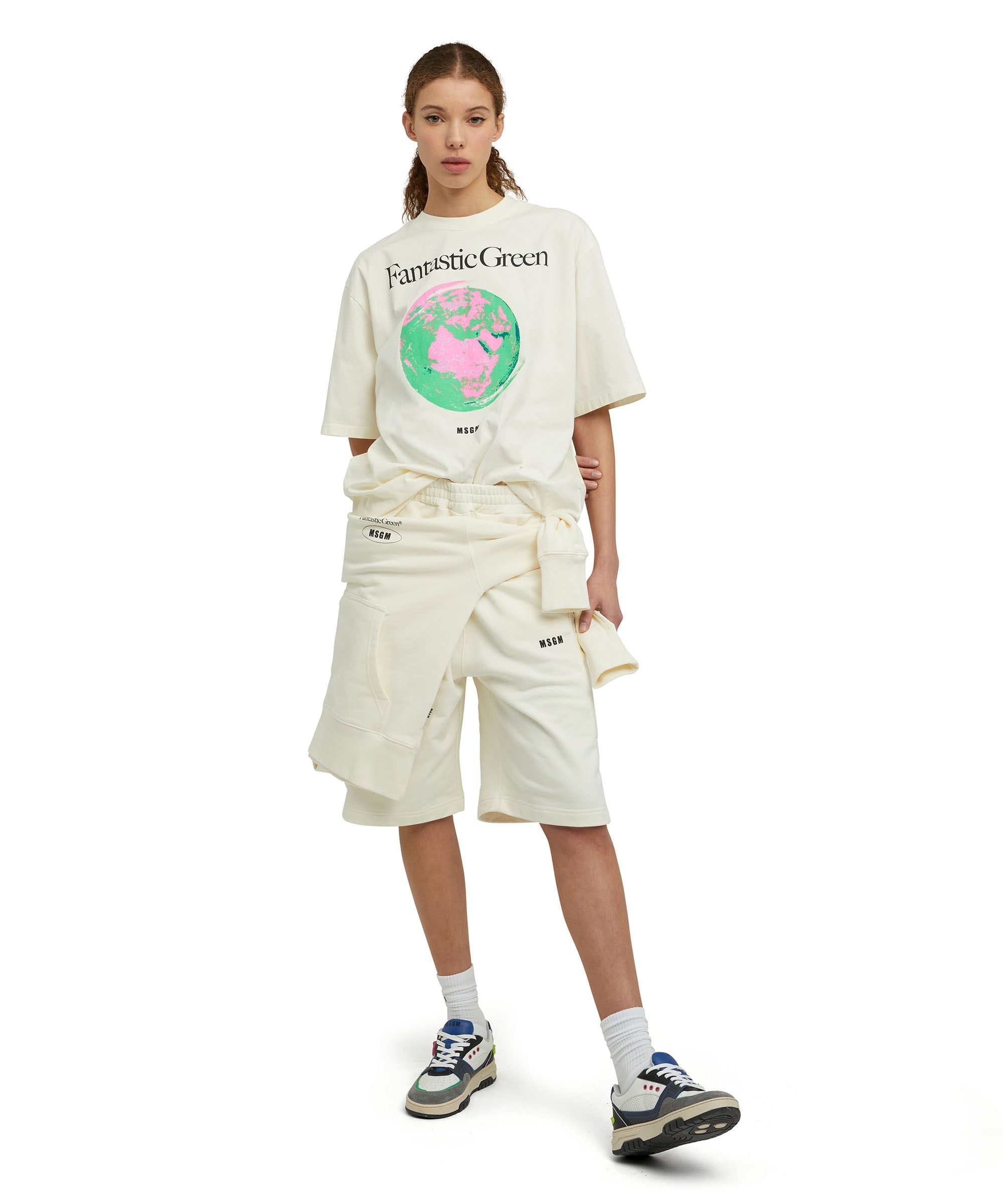 Organic cotton crewneck t-shirt from the MSGM Fantastic Green Capsule - 9