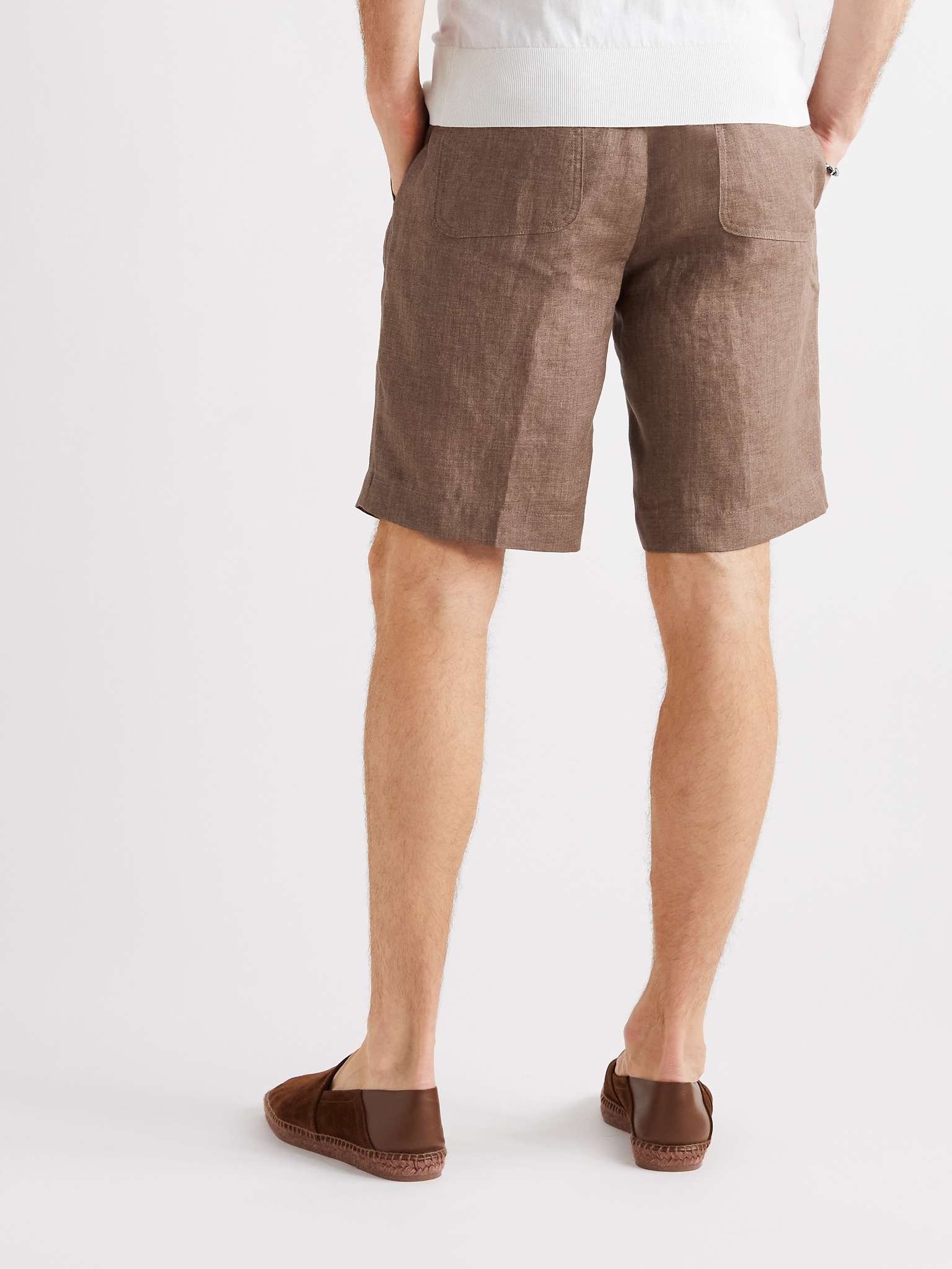 Slim-Fit Linen Drawstring Bermuda Shorts - 4