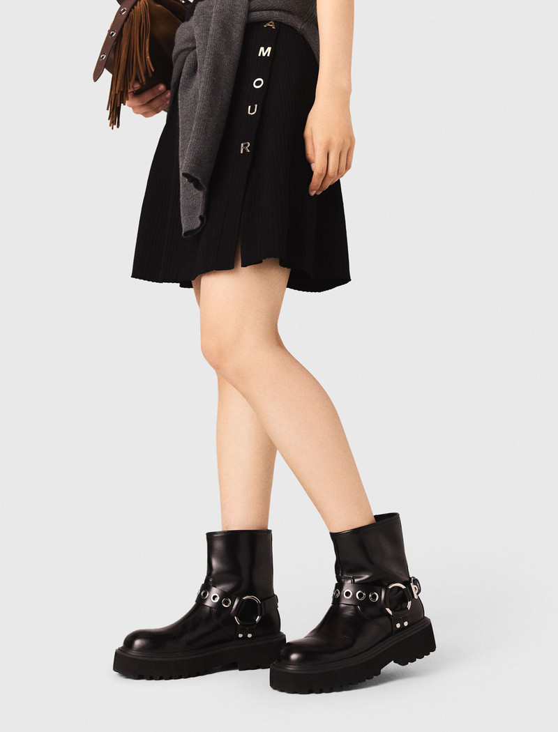 maje Leather biker boot outlook