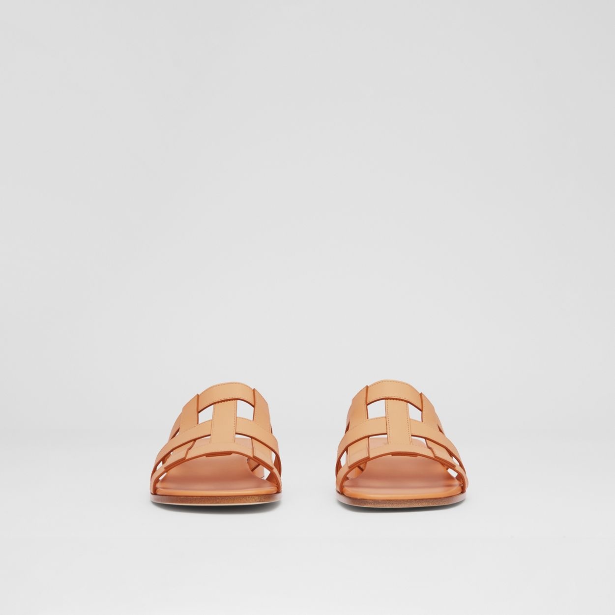 Latticed Leather Sandals - 4