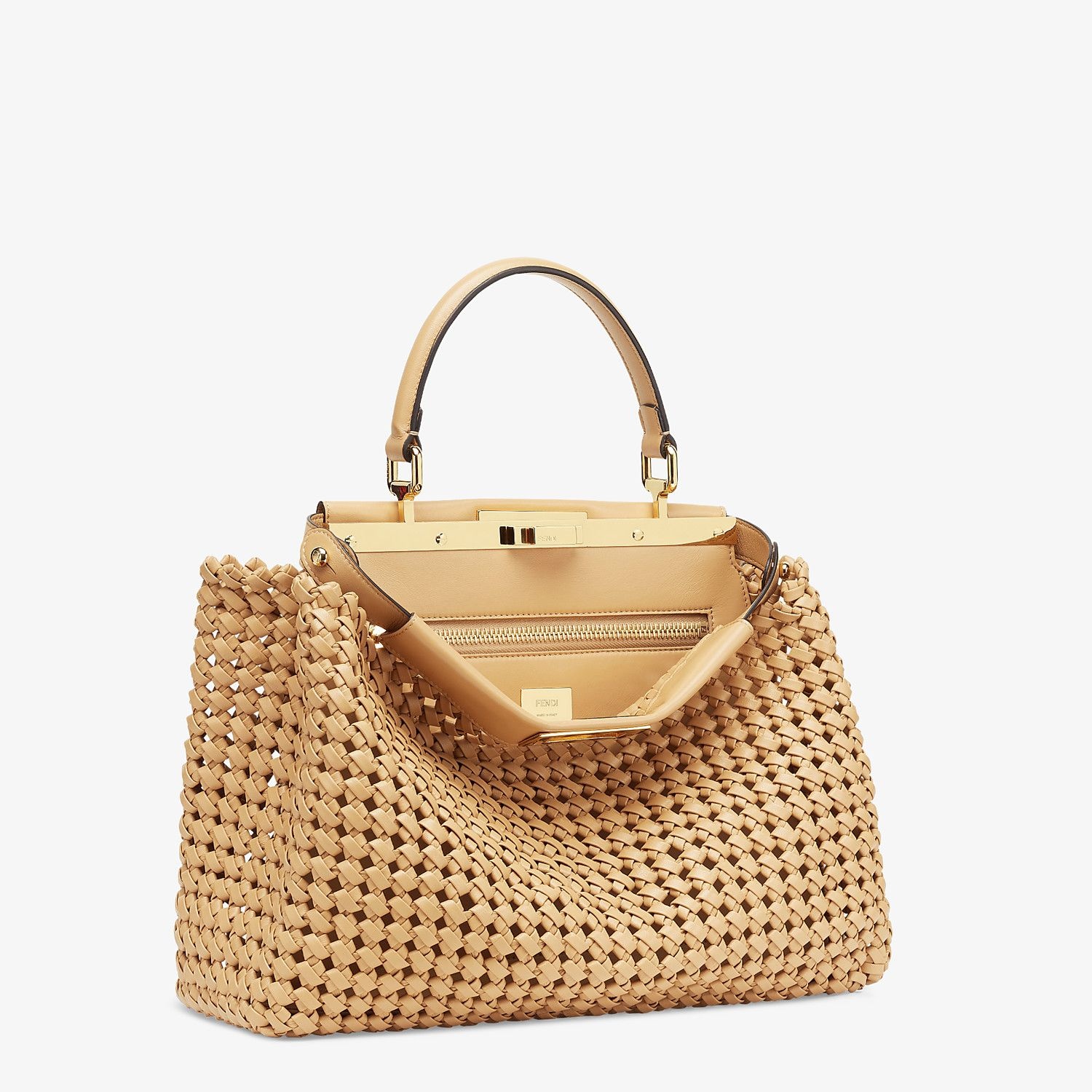 Beige leather interlace bag - 3