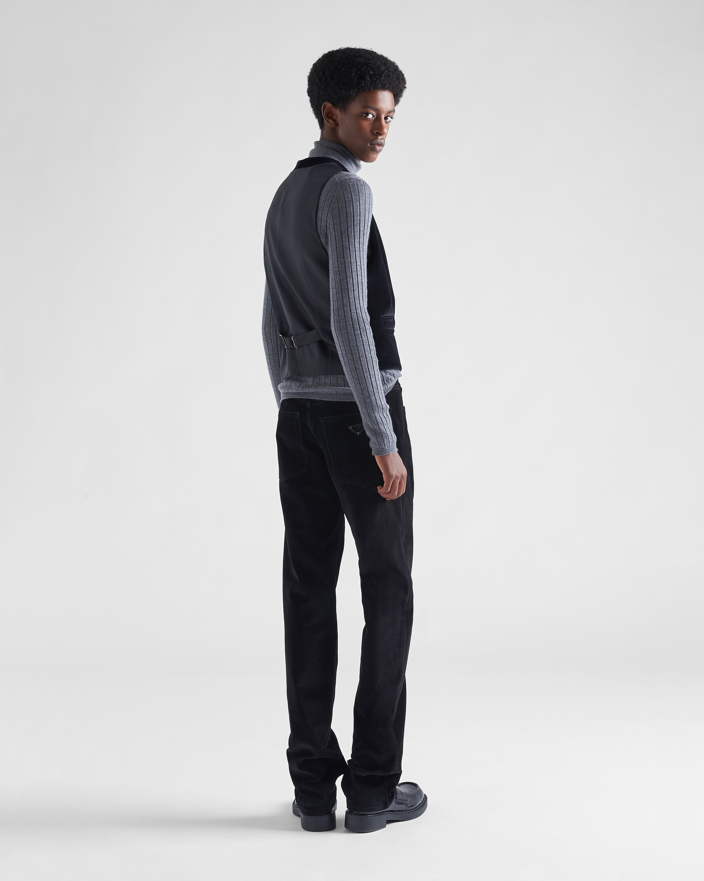 Five-pocket velvet denim trousers - 5