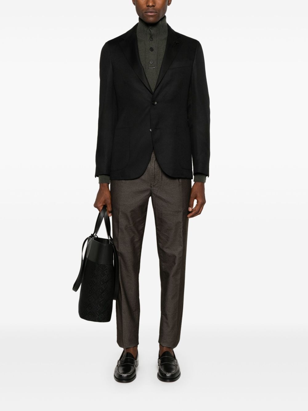 notch-lapels single-breasted blazer - 2