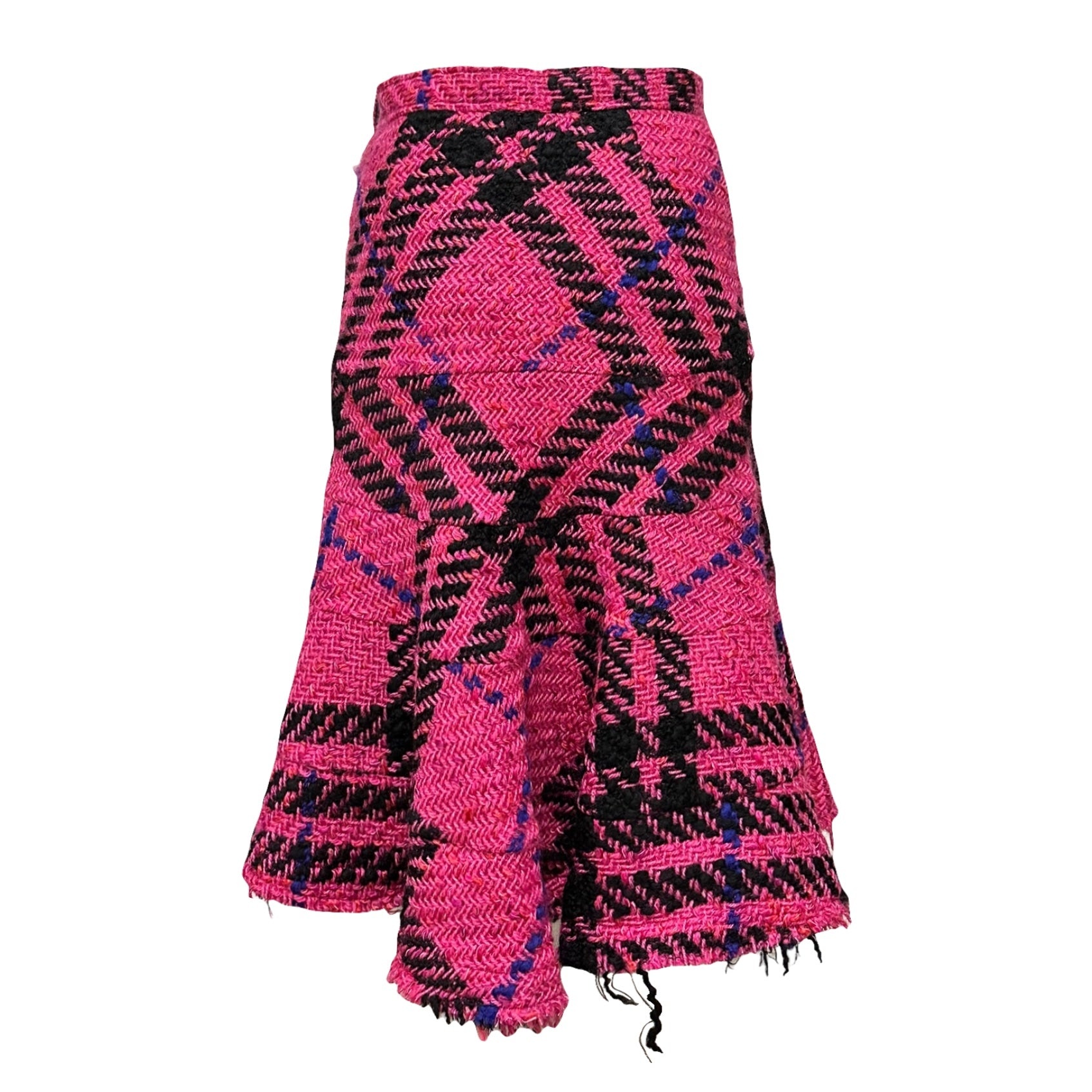 JUNYA WATANABE Fall Winter 2001 Check Tweed Flared Midi Skirt - 2