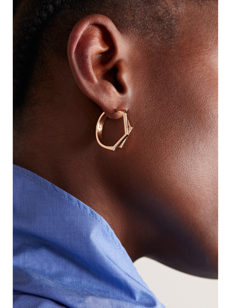 REPOSSI Antifer Medium 18-karat Rose Gold Diamond Single Hoop Earring outlook