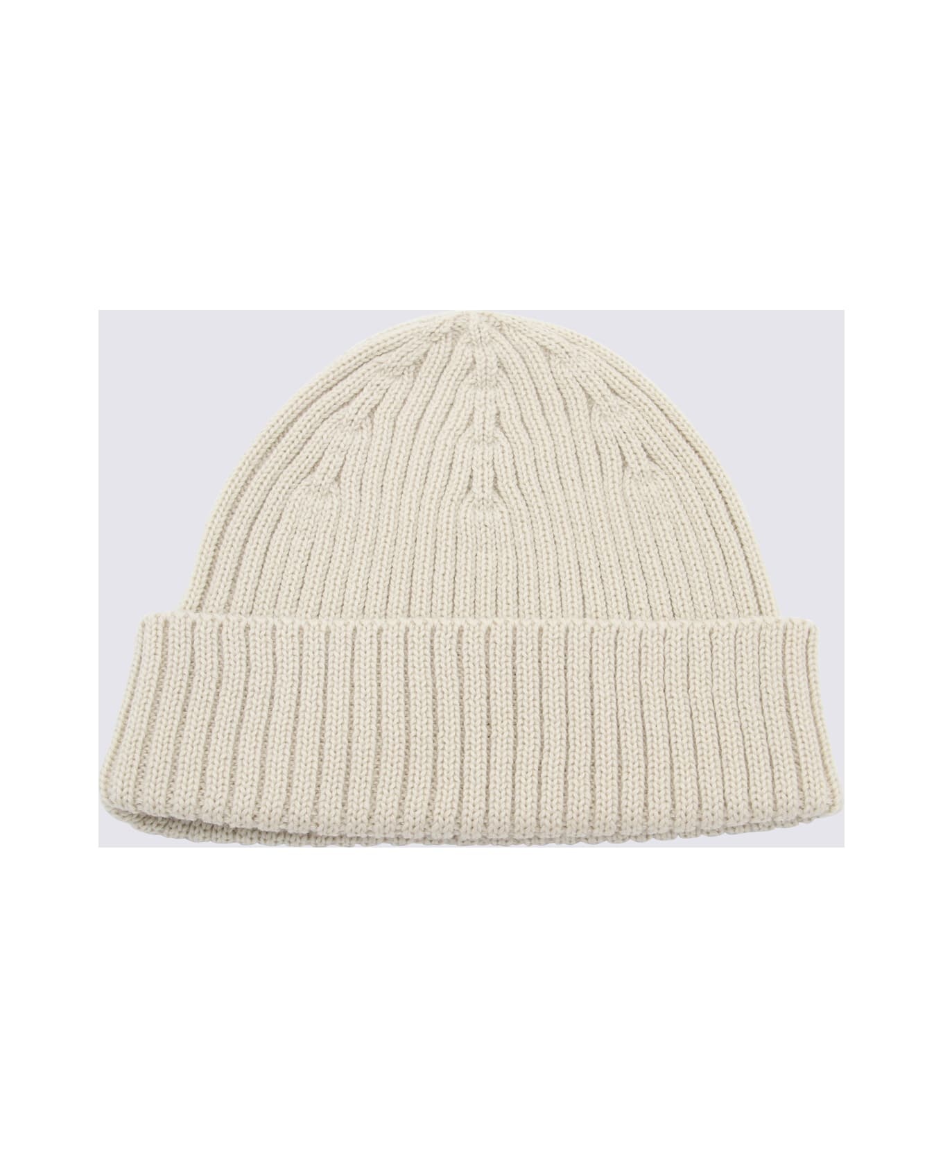 Light Beige Wool Fox Head Beanie - 2