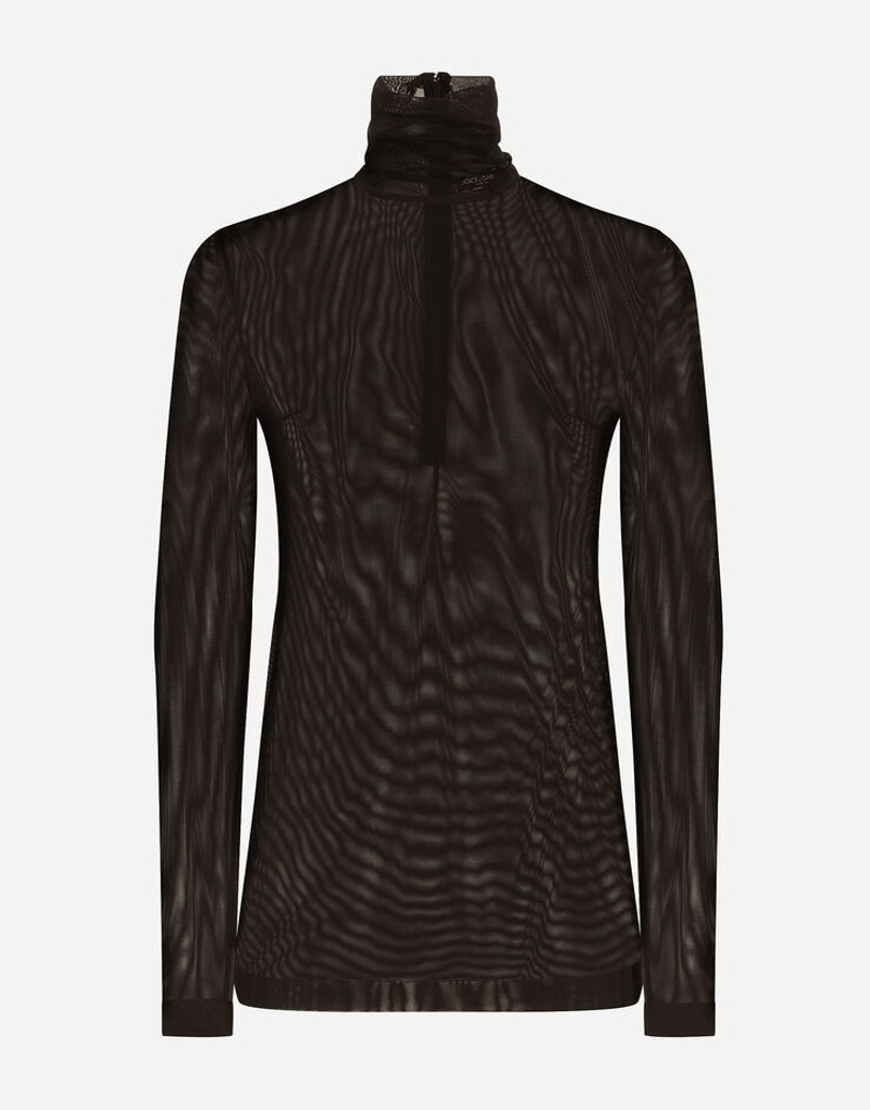 Tulle turtle-neck top with DG logo 1