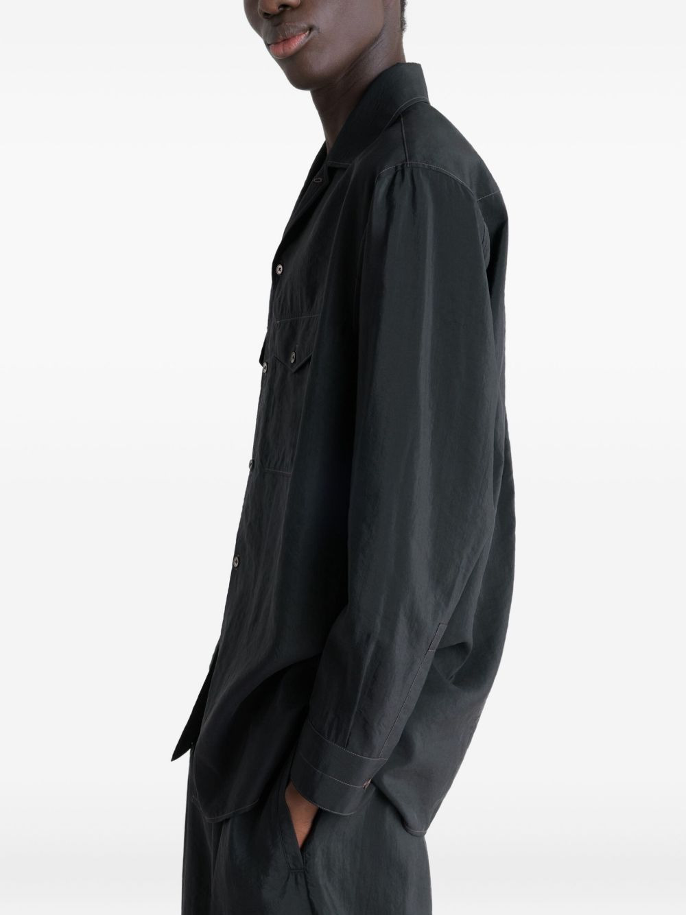NOTCHED-COLLAR FLA-POCKET SHIRT - 4