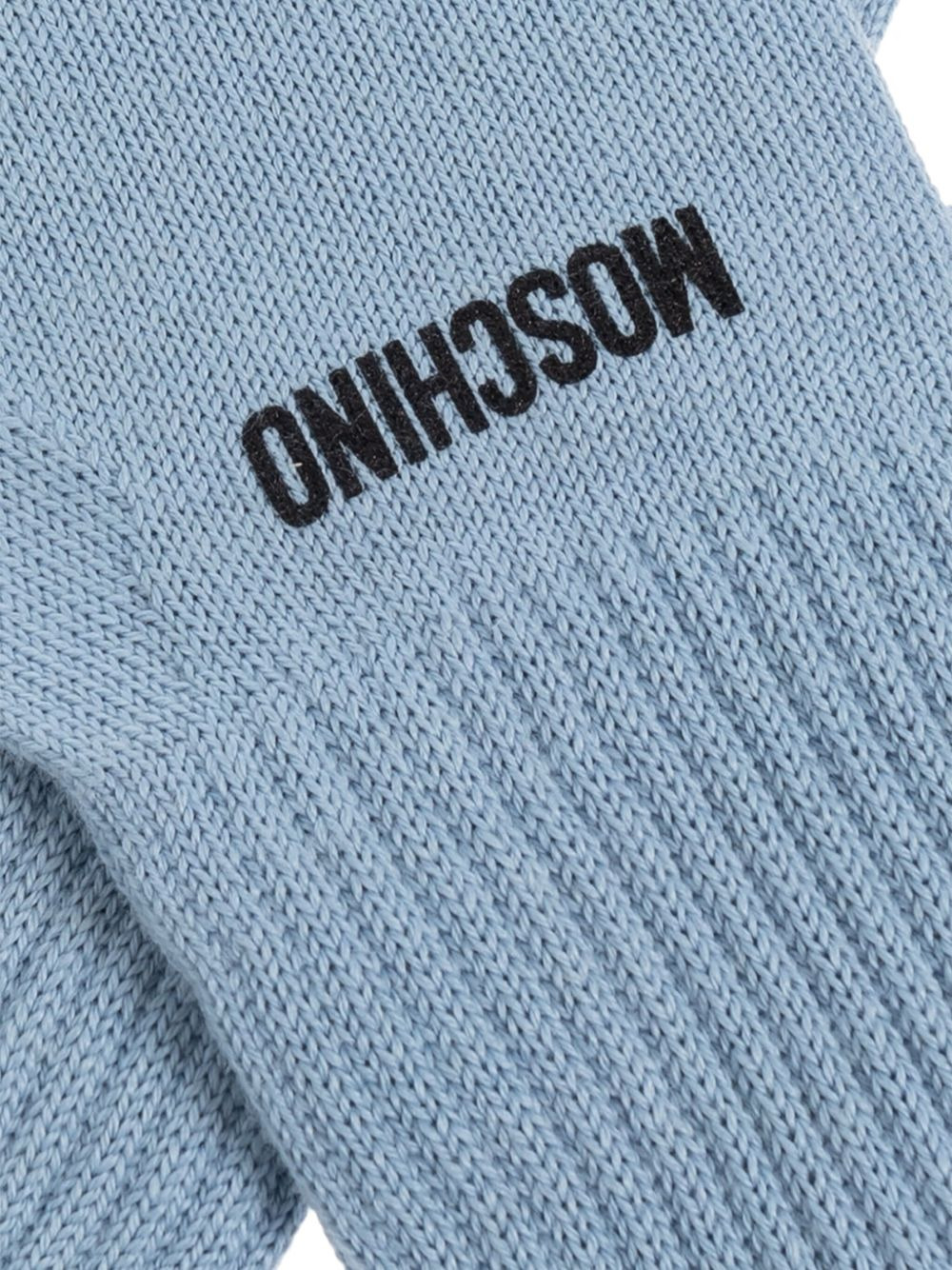 logo-embroidered ribbed gloves - 3