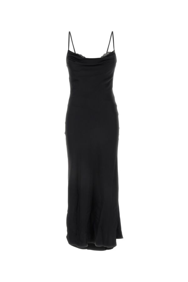 ワンピース ALEXANDER MCQUEEN BLACK SATIN DRESS Alexander McQueen Black satin dress | gebnegozionline