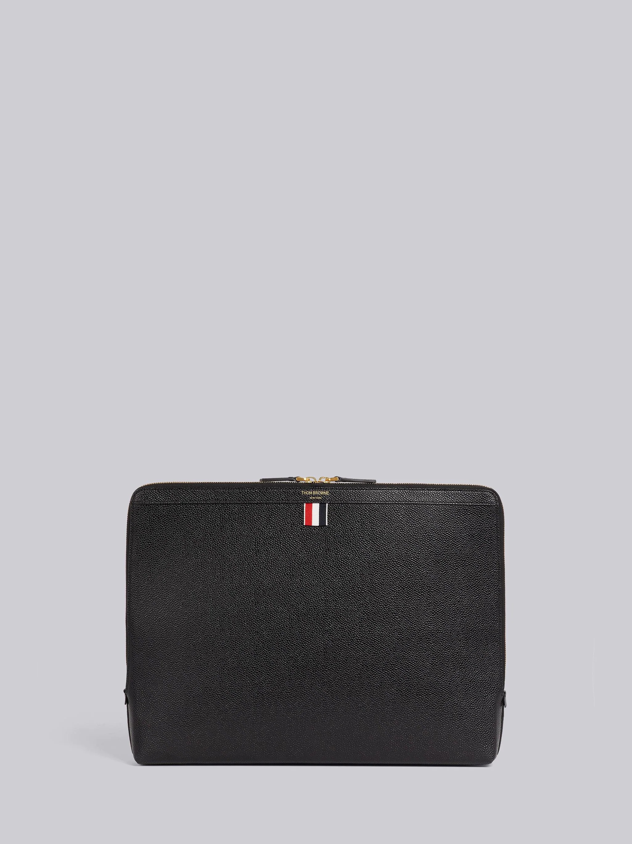 Black Pebble Grain Leather Document Holder - 1