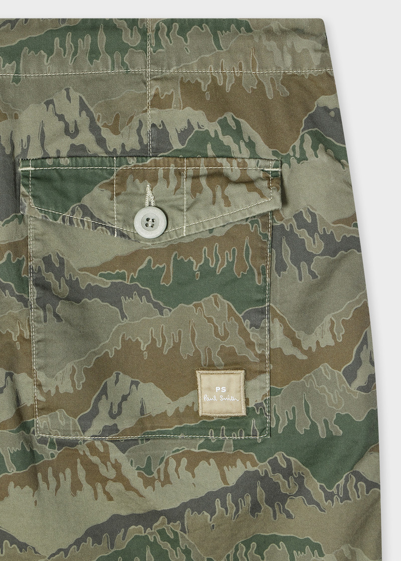 Paul Smith Khaki 'Mountain Camo' Shorts outlook