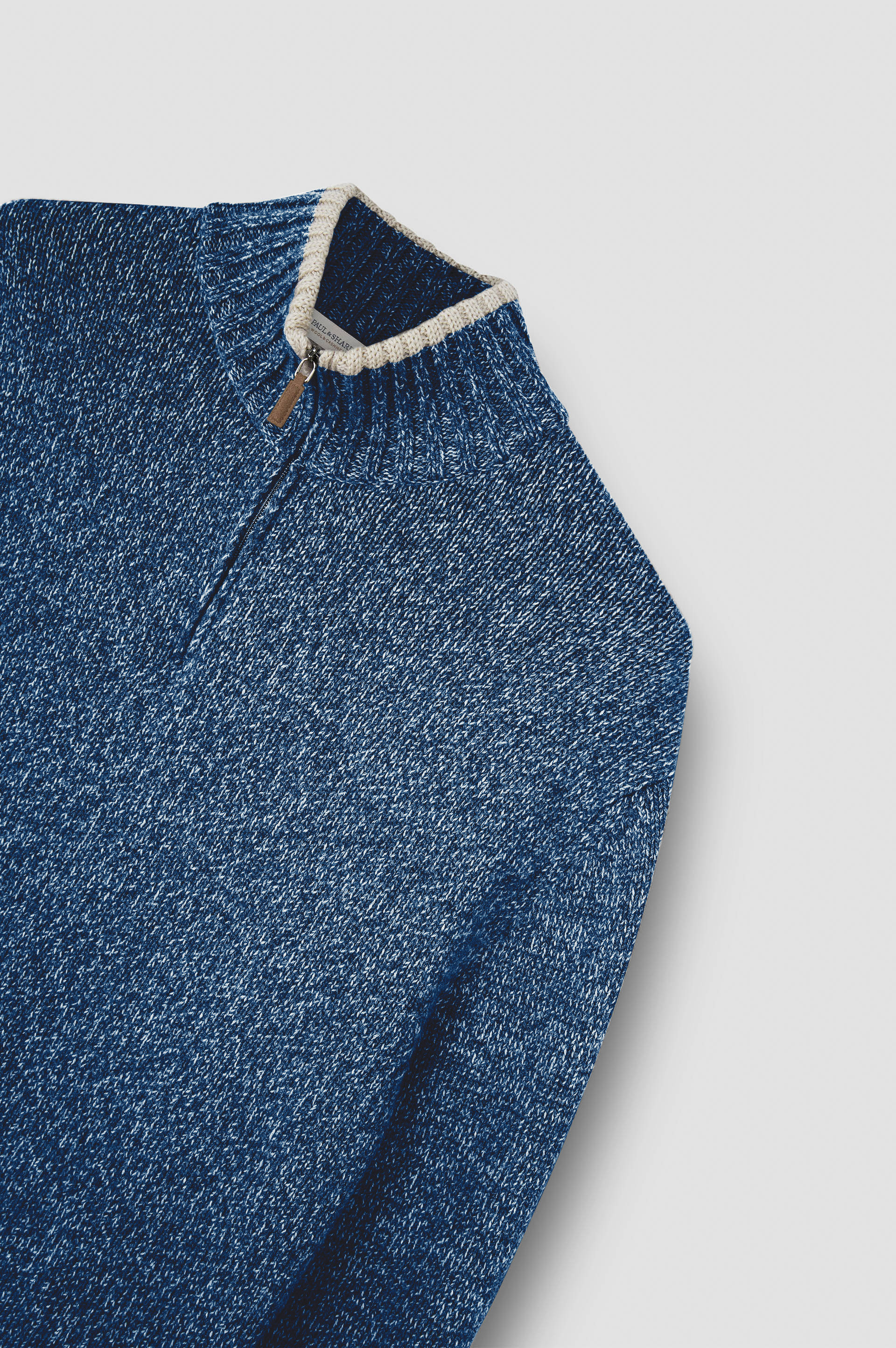 WOOL CASHMERE HALF ZIP SWEATER - 5