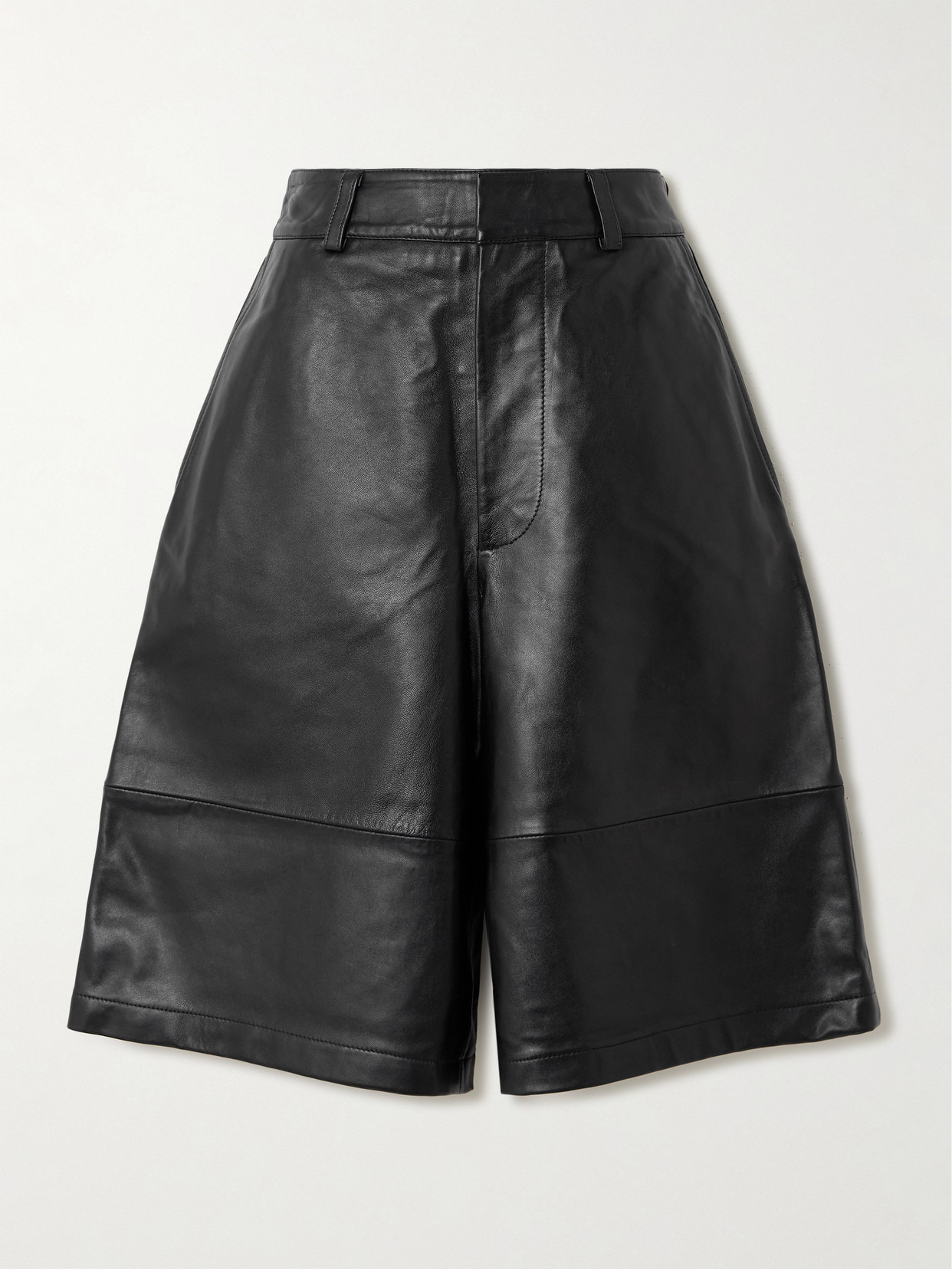 Olivia Paneled Leather Shorts - 1