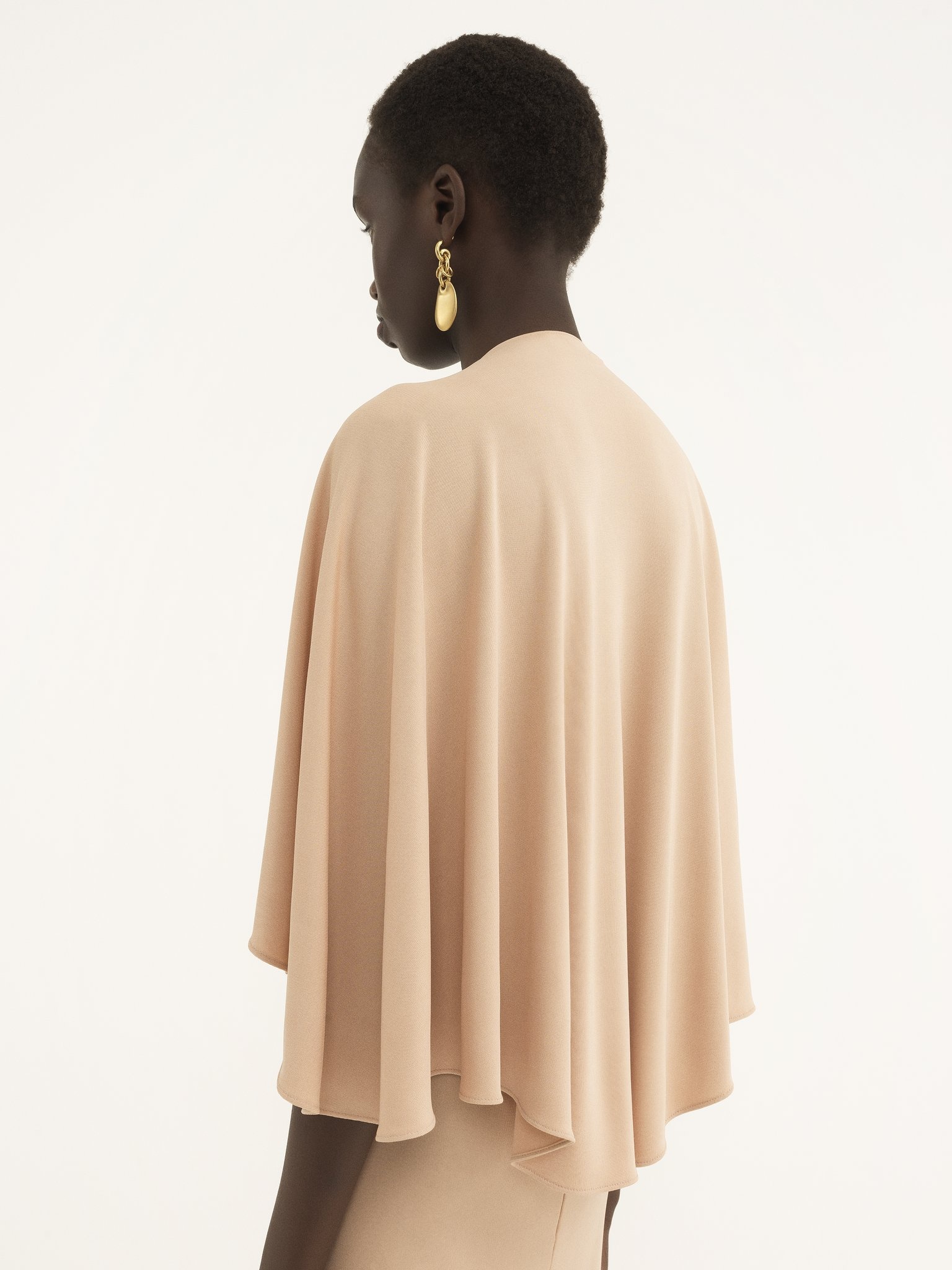 LONG CAPE DRESS IN CRÊPE JERSEY - 6