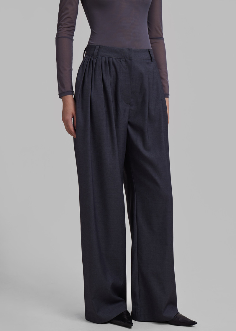 Nyla Pleated Pants - Charcoal 12