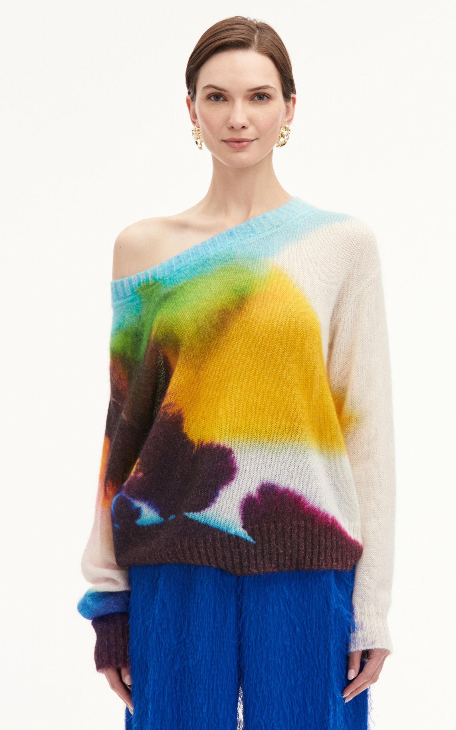 Abstract Watercolor Pullover multi - 5
