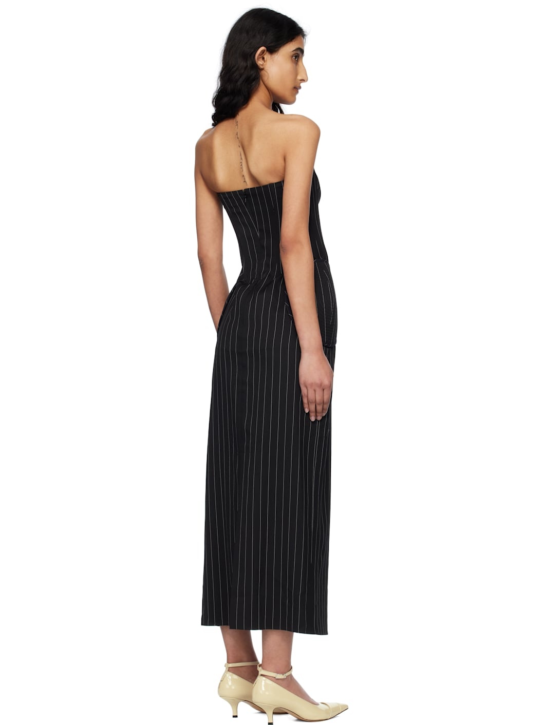 SSENSE Exclusive Black 'The Long Bustier' Midi Dress - 3