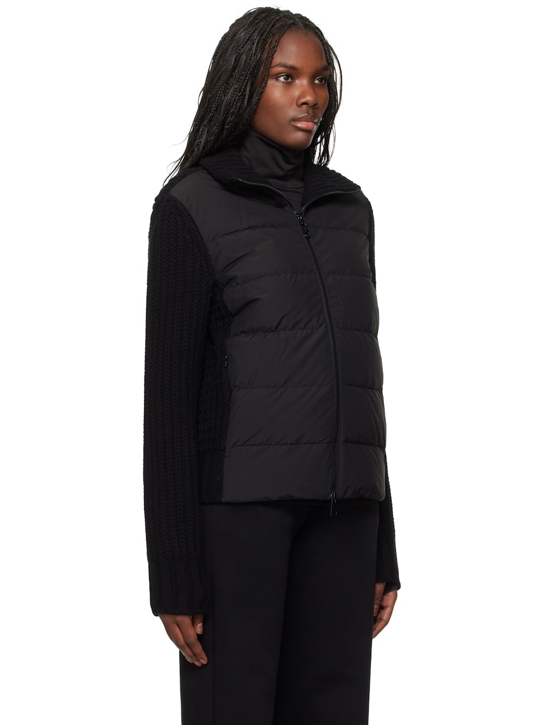 Black Paneled Down Jacket - 2